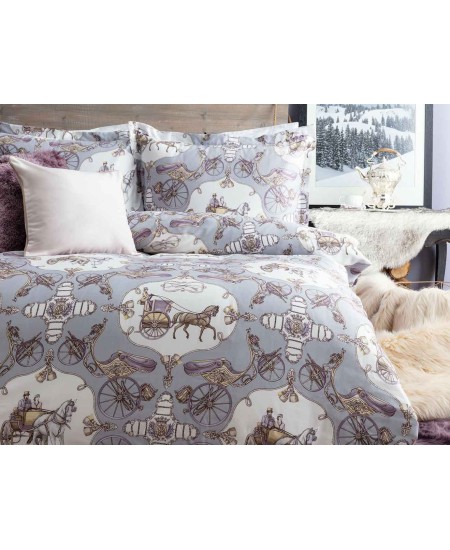 طقم أغطية سرير مفرد حريري من فايتون ساتان لون رمادي 1KNTTC-0170123-GRI