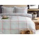 طقم أغطية سرير مفرد حريري ساتان من ليونز لون أحمر و رمادي 1KNTTC-0177624-GRI-KIR