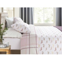 طقم أغطية سرير مفرد وجهين من بيندي رانفورس لون الكريما 1KNTTC-0255843-PUD-BYZ