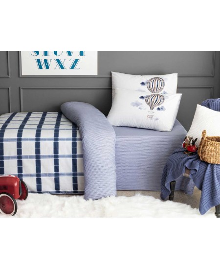 طقم أغطية  سرير مفرد وجهين من ألبي رانفر لون أزرق داكن 1KNTTC-0309160-KY.MAVI