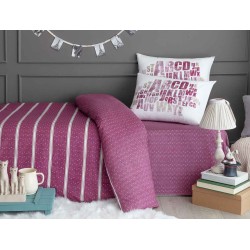 طقم أغطية  سرير مفرد وجهين من اميان رانفورس لون عنابي 1KNTTC-0310197-BRD