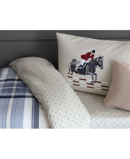 طقم أغطية سرير مفرد وجهين موديل آنسي رانفورس لون كحلي 1KNTTC-0311160-LVR
