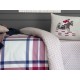 طقم أغطية  سرير مفرد وجهين موديل آنسي رانفورس لون عنابي 1KNTTC-0311197-BRD