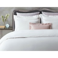 طقم أغطية سرير مفرد حريري ساتان مخطط لون العاج 1KNTTK-0145107-EKR