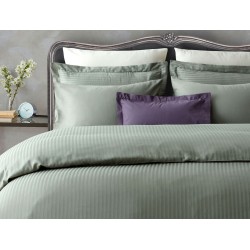 طقم أغطية سرير مفرد حريري ساتان مخطط لون أخضر مائي 1KNTTK-0145914-SU.YSL