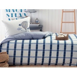 طقم أغطية  سرير مفرد وجهين من ألبي رانفر-غطاء لحاف+وسادات-لون أزرق داكن 1KNTTK-0147160-KY.MAVI