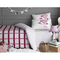 طقم أغطية  سرير مفرد وجهين من ألبي رانفر-غطاء لحاف+وسادات-لون عنابي 1KNTTK-0147197-BRD