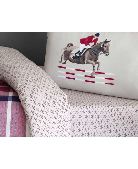طقم أغطية  سرير مفرد وجهين من آنسي رانفورس لون عنابي 1KNTTK-0149197-BRD