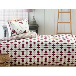 طقم أغطية سرير مفرد وجهين من كاليه رانفورس لون عنابي 1KNTTK-0150197-BRD