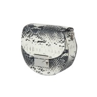 حقيبة يد نسائية جلد الثعبان لون أسود-أبيض ANG-6520