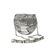 حقيبة يد نسائية جلد الثعبان لون أسود-فضي ANG-6520