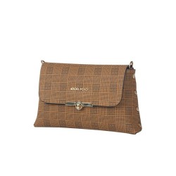 حقيبة يد نسائية منقوشة لون البني الفاتح ANG-6525