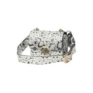 حقيبة يد نسائية جلد الثعبان لون أسود-فضي ANG-6530