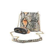 حقيبة يد نسائية جلد الثعبان لون البني الفاتح ANG-6535