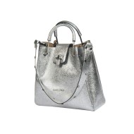 حقيبة يد نسائية لامعة لون فضي ANG-7175