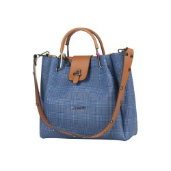 حقيبة يد نسائية منقوشة لون الأزرق الداكن ANG-7175