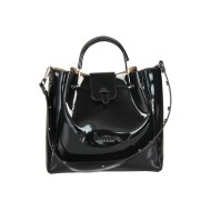 حقيبة يد نسائية جلد لامع لون أسود ANG-7175