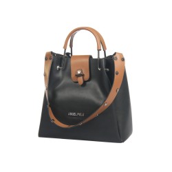 حقيبة يد نسائية لون أسود-البني الفاتح ANG-7175