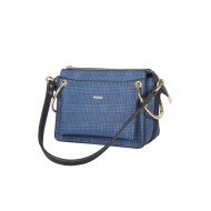 حقيبة يد نسائية منقوشة لون الأزرق الداكن ANG-7300