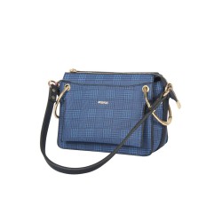 حقيبة يد نسائية منقوشة لون الأزرق الداكن ANG-7300