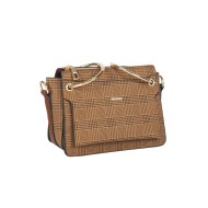 حقيبة يد نسائية منقوشة لون البني الفاتح ANG-7300