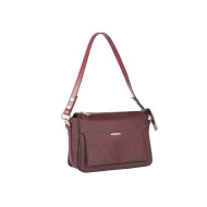 حقيبة يد نسائية منقوشة لون أحمر عنابي ANG-7315