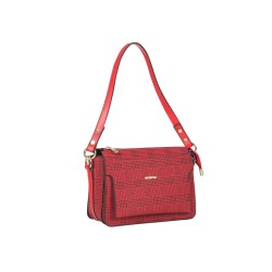 حقيبة يد نسائية منقوشة لون أحمر ANG-7315