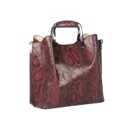 حقيبة يد نسائية جلد الثعبان لون أحمر عنابي ANG-7320