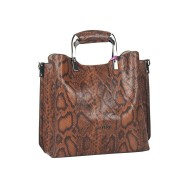 حقيبة يد نسائية جلد الثعبان لون البني الفاتح ANG-7320