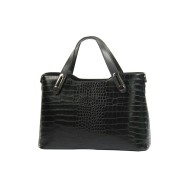 حقيبة يد نسائية جلد التمساح لون أسود ANG-8115