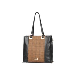 حقيبة يد نسائية لون أسود-البني الفاتح ANG-8155(2)