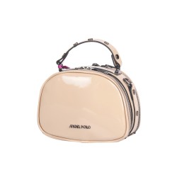 حقيبة يد نسائية جلد لامع لون البيج ANG-8185