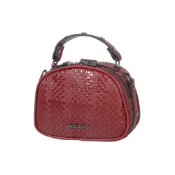 حقيبة يد نسائية منقوشة لون أحمر عنابي ANG-8185