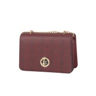 حقيبة يد نسائية منقوشة لون أحمر عنابي ANG-8195