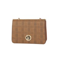 حقيبة يد نسائية منقوشة لون البني الفاتح ANG-8195