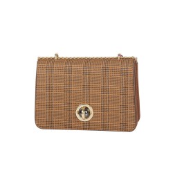 حقيبة يد نسائية منقوشة لون البني الفاتح ANG-8195