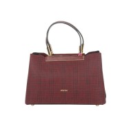 حقيبة يد نسائية منقوشة لون أحمر عنابي ANG-8200