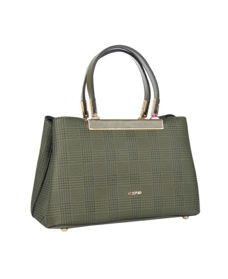 حقيبة يد نسائية منقوشة لون الكاكي الأخضر ANG-8200