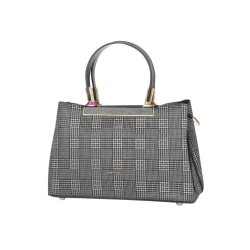 حقيبة يد نسائية منقوشة لون أسود ANG-8200