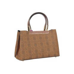 حقيبة يد نسائية منقوشة لون البني الفاتح ANG-8200