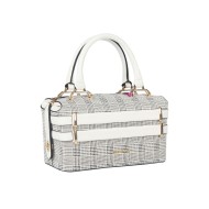 حقيبة يد نسائية منقوشة لون أبيض ANG-8215