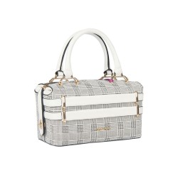 حقيبة يد نسائية منقوشة لون أبيض ANG-8215