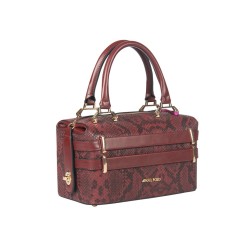 حقيبة يد نسائية جلد الثعبان لون أحمر عنابي ANG-8215