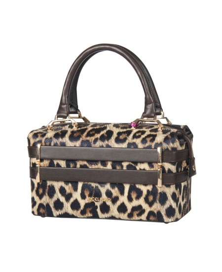 حقيبة يد نسائية جلد الفهد لون البني ANG-8215
