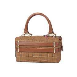 حقيبة يد نسائية منقوشة لون البني الفاتح ANG-8215