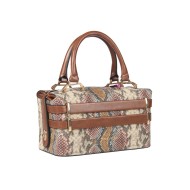 حقيبة يد نسائية جلد الثعبان لون البني الفاتح ANG-8215