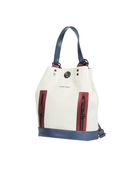 حقيبة يد نسائية لون أبيض-الأزرق الداكن ANG-9135