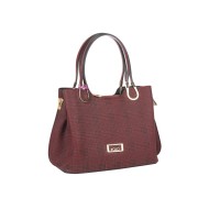 حقيبة يد نسائية منقوشة لون أحمر عنابي ANG-9225