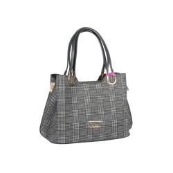 حقيبة يد نسائية منقوشة لون أسود ANG-9225