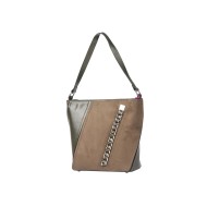 حقيبة يد نسائية جلد الغزال لون الكاكي الأخضر ANG-9240